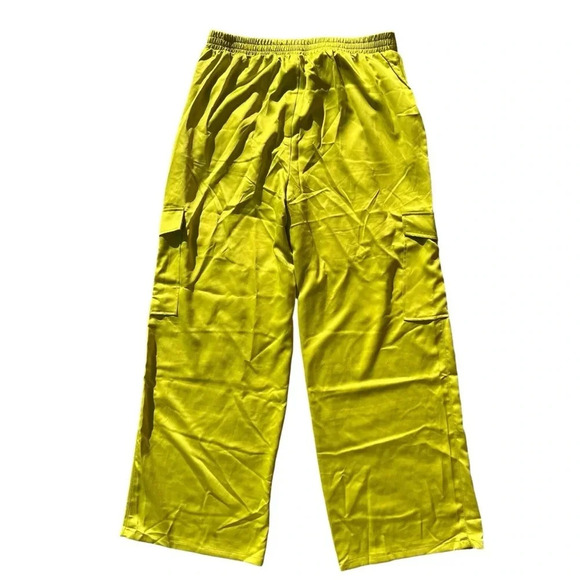 Haute Monde NWT Lime Green Wide Leg Cargo Pants Women’s Size Large - Picture 5 of 9